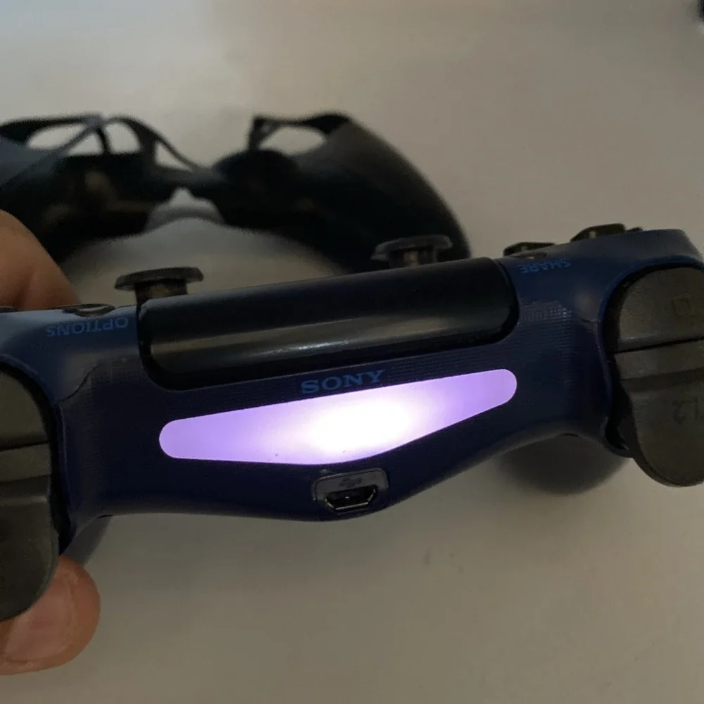 Sony PS4 CUH-ZCT2U Video Game Controller - Blue With Black Grip Cover Tested